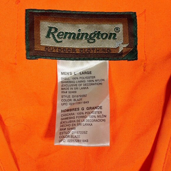 Remington Blaze Safety Orange Hunting Shooting Vest w/ Rear Game Pocket Mens L - Picture 5 of 8